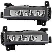 Front, Driver and Passenger Side Fog Lights, with Bulbs, LED, CAPA Certified