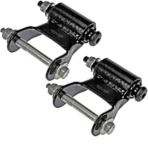 Leaf Spring Shackles and Hangers - Black, Steel, Direct Fit, Set of 2