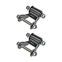 SET-RB722066-2 Leaf Spring Shackles and Hangers - Black, Steel, Direct Fit, Set of 2