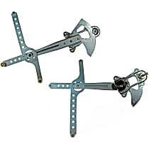 Front, Driver and Passenger Side Manual Window Regulator, Hand-Crank Type, OE Solutions Series