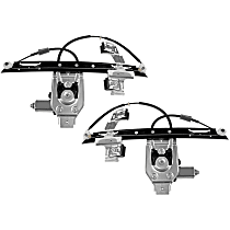 Rear, Driver and Passenger Side Power Window Regulator, With Motor, With 7 Passenger Seating, OE Solutions Series
