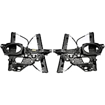Front, Driver and Passenger Side Power Window Regulator, Without Motor, With White Motor Housing, OE Solutions Series
