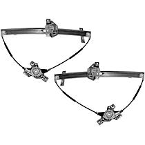 Front, Driver and Passenger Side Power Window Regulator, Without Motor, OE Solutions Series