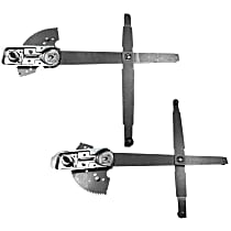 SET-RB749758-F Front, Driver and Passenger Side Manual Window Regulator, Manual Crank Type