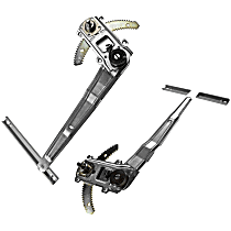 Front, Driver and Passenger Side Manual Window Regulator, Hand-Crank Type, OE Solutions Series