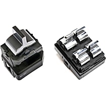 Front or Rear, Driver and Passenger Side Window Switch, Chrome, OE Solutions Series