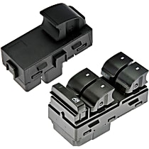 Front, Driver Side; Rear, Driver or Passenger Side Window Switch, Extended Cab Pickup, Multi Button, Window and Door Lock, Without Backlighting and Graphics, Black, OE Solutions Series