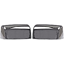 Mirror Cover - SET-RB959018 - Driver and Passenger Side, Chrome, Plastic, Direct Fit, Set of 2, For Vehicles Trailer Tow Package, With Puddle Lamps