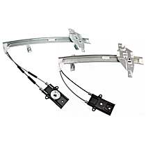 Front and Rear, Driver Side Window Regulators, Power, Without Motor