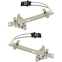 Rear, Driver and Passenger Side Power Window Regulator, Without Motor