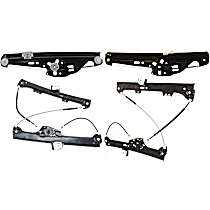 Front and Rear, Driver and Passenger Side Power Window Regulator, Without Motor