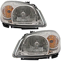 Driver and Passenger Side Halogen Headlight, With bulb(s), OE Replacement