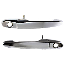 Front, Driver and Passenger Side Exterior Door Handle, Chrome, With Key Hole