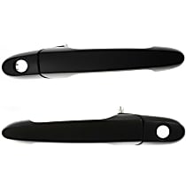 Front, Driver and Passenger Side Exterior Door Handle, Smooth Black, With Key Hole