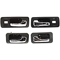 Front and Rear, Driver and Passenger Side Interior Door Handles, Gray bezel with chrome lever, Front Driver and Passenger Side - With door lock hole; Rear Driver and Passenger - Without Door Lock Hole