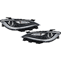 Driver and Passenger Side Halogen Headlight, With bulb(s), OE Replacement, Sedan