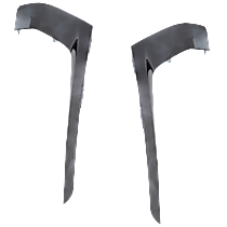 Front, Driver and Passenger Side Fog Light Trim, Black and Chrome