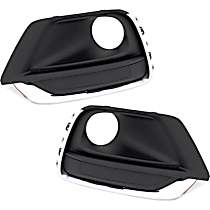 Front, Driver and Passenger Side Fog Light Trim, Black