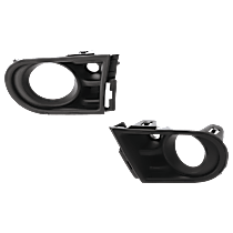 Front, Driver and Passenger Side Fog Light Trims, Textured Black