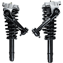 Front, Driver and Passenger Side Fully Loaded Strut, FWD, Sedan, Front Wheel Drive, With Control Arm