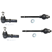 Front, Driver and Passenger Side, Inner and Outer Tie Rod End