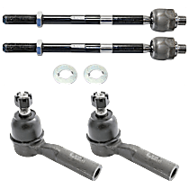 Front, Driver and Passenger Side, Inner and Outer Tie Rod Ends