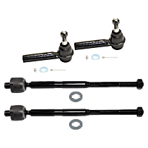 Front, Driver and Passenger Side, Inner and Outer Tie Rod Ends