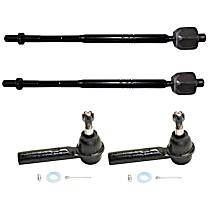 Front, Driver and Passenger Side, Inner and Outer Tie Rod End