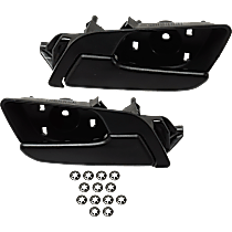 Front, Driver and Passenger Side Textured Black Bezel with Textured Black Lever Interior Door Handle, Without Door Lock Hole