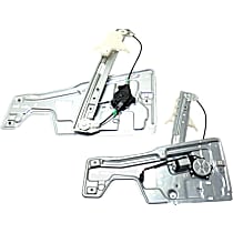 Front, Driver and Passenger Side Power Window Regulator, With Motor