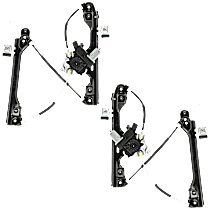 Front, Driver and Passenger Side Window Regulators, Power