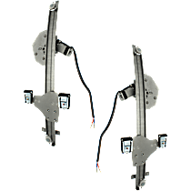 Rear, Driver and Passenger Side Power Window Regulator, With Motor