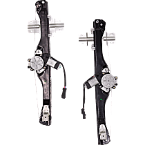 Rear, Driver and Passenger Side Power Window Regulator, With Motor