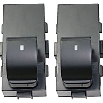 Front and Rear, Driver and Passenger Side Window Switch Black 1 Button