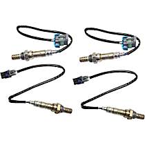 Before and After Catalytic Converter, Driver and Passenger Side Oxygen Sensors, 4-wire, Heated; Female Connector Gender