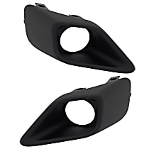 Front, Driver and Passenger Side Fog Light Trims, Black