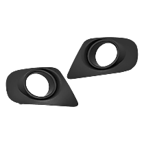 Front, Driver and Passenger Side Fog Light Trims, Textured Black, For Models With Fascia, Type 2