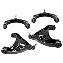 Front, Driver and Passenger Side, Upper and Lower Control Arm, RWD, With 5 Lug Wheels
