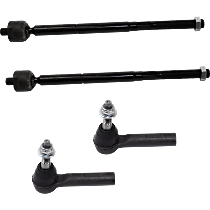 Front, Driver and Passenger Side, Inner and Outer Tie Rod End, Rear Wheel Drive, RWD