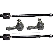 Front, Driver and Passenger Side, Inner and Outer Tie Rod Ends