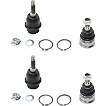 Front, Driver and Passenger Side, Upper and Lower Ball Joints