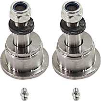 Front, Driver and Passenger Side, Upper Gear Steering Type, Power Steering, Non-Adjustable Type, Offset Ball Joint Replaces OE to provide 0.5 Degrees Positive or Negative Camber / Caster Change
