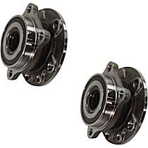 Front, Driver and Passenger Side Wheel Hub, 5 Lugs, With Bearing