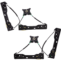 Rear, Driver and Passenger Side Power Window Regulator, Without Motor