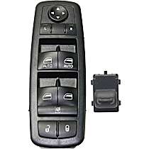 Front, Driver and Passenger Side Window Switches, Black, 1-Button and 10-Button