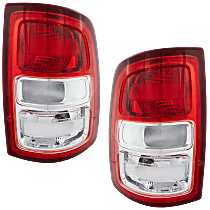 Driver and Passenger Side Halogen With bulb(s), For Models With Red Bezel Tail Light, OE Replacement
