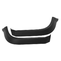 Rear, Driver and Passenger Side, Outer Bumper Trims, Primed, For Models With Dual Exhaust