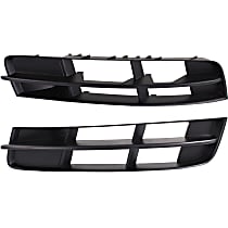Front, Driver and Passenger Side, Outer Bumper Grilles, Textured Black