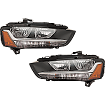 Driver and Passenger Side Halogen Headlight, With bulb(s), Sedan, mfrbodycodename : B8, 4th Generation, OE Replacement