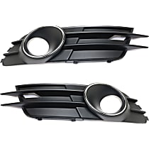 Front, Driver and Passenger Side Fog Light Trim, For Models Without S-Line Package, With Adaptive Cruise Control, Black